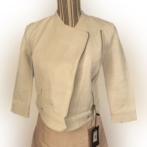 Armani Exchange White Moto Jacket size XXS